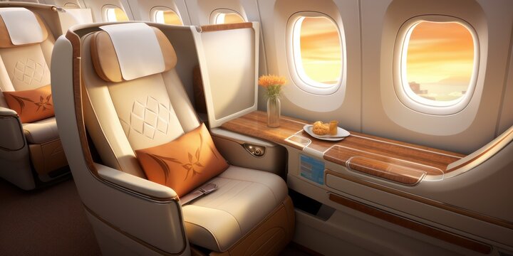 first class business luxury  seats for vacations or corporate airplane travel .	
