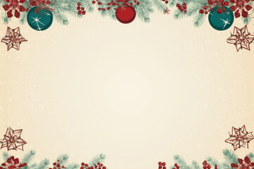 Naklejka na ściany i meble Retro Christmas card design with empty space in the center