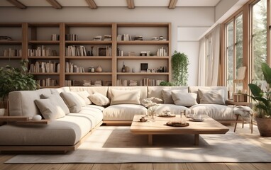 Modern minimal living room. AI