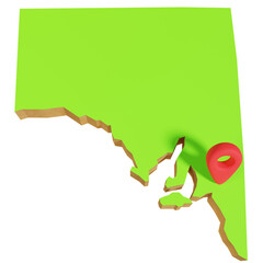 3D South Australia map illustration