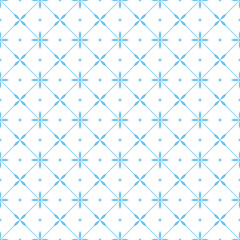 Flower geometric pattern. Seamless vector background. Blue and white ornament