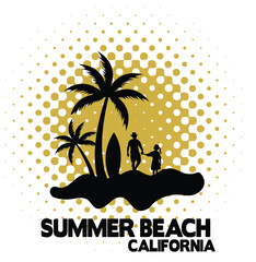 Summer Beach California T shirt Design