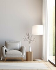 modern living room with white sofa