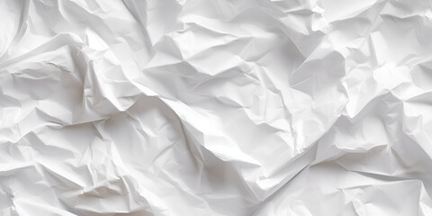 Seamless white crumpled paper background texture pattern