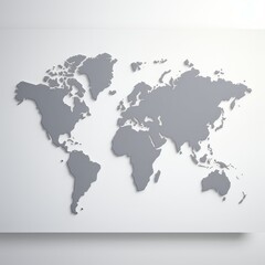 Grey blank world map