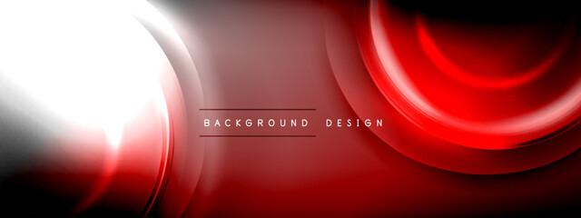 Circles lines and bubbles on bright glowing effect gradient with light and shadow effects. Dynamic interplay of light, shadow and depth. Futuristic and rhythmic technology design