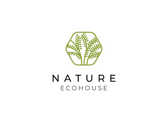 Colorful Nature Leaf Logo Design with Abstract Lines Shapes Inside. Usable For Business, Community, Industrial, Foundation, Services Company. Flat Vector Logo Design Illustration.