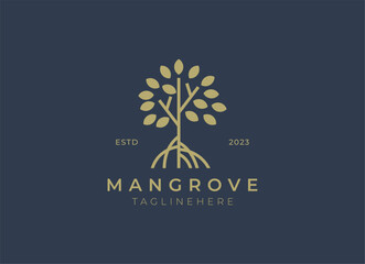 Mangrove tree logo design template