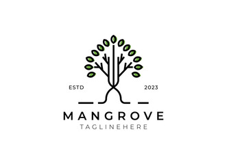 Mangrove tree logo design template
