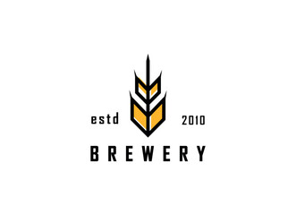 Minimalist and simple beer logo design. Brewery logo, grain vector.