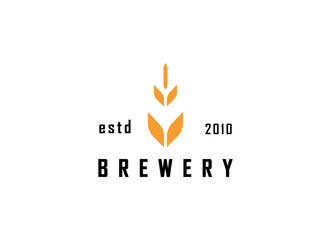 Minimalist and simple beer logo design. Brewery logo, grain vector.