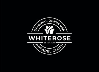Modern apparel cloth logo design. Black rose logo design template.
