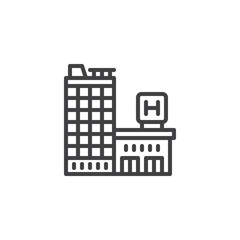 Hospital building line icon