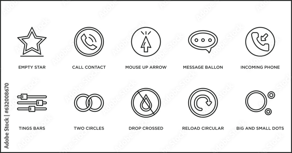 Poster ultimate glyphicons outline icons set. thin line icons such as mouse up arrow, message ballon, incom
