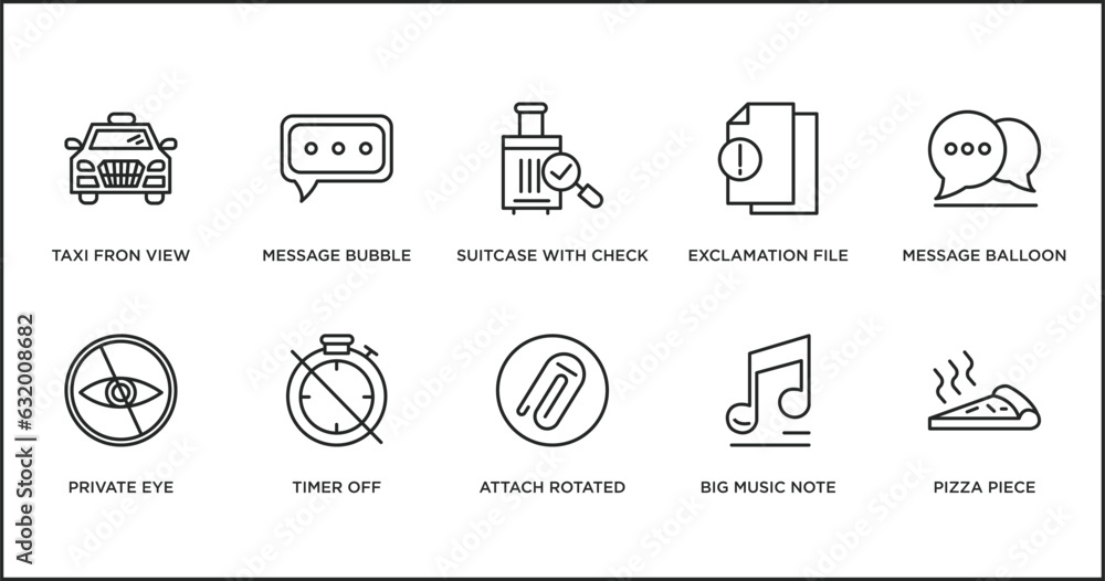 Poster ultimate glyphicons outline icons set. thin line icons such as suitcase with check, exclamation file