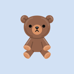 Cute teddy bear toy icon. Cute stuffed toy symbol. Vector illustration in kawaii cartoon style.