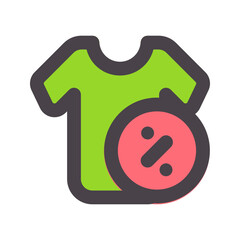 tshirt flat line icon