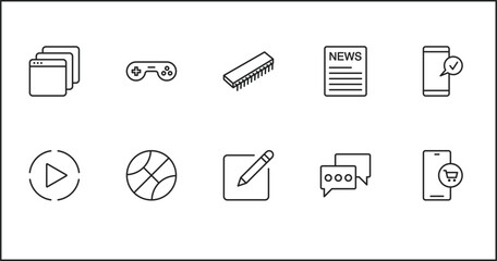 outline icons set. thin line icons such as ,