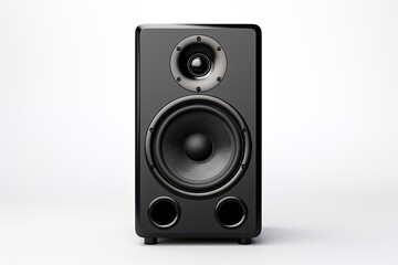 Obraz premium Black speaker isolated on a white background