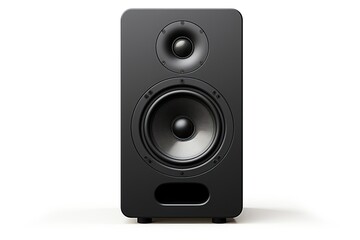 Obraz premium Black speaker isolated on a white background