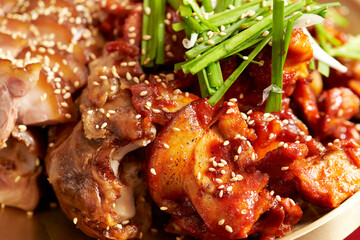 Korean spicy pork feet dish