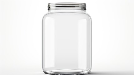 Glass jar isolated on white background