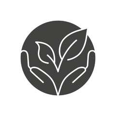 Environmental care glyph icon on white background. Vector illustration.