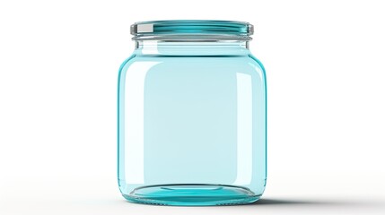 Glass jar isolated on white background