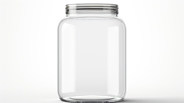 Glass jar isolated on white background
