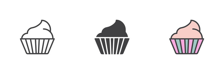 Cupcake different style icon set