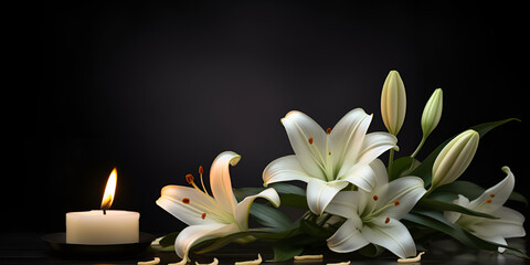 white flower on black background