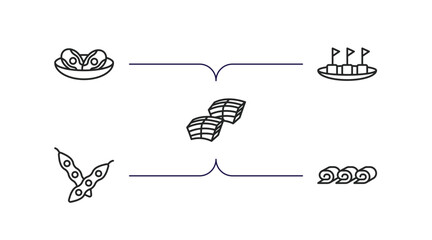 food and restaurant outline icons set. thin line icons such as braised abalone, maria mole, dongpo pork, soya, zhaliang vector.