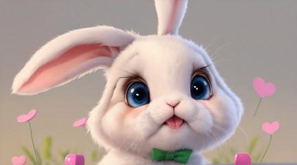Cute cartoon bunny by Generative AI