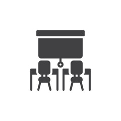 Classroom interior vector icon