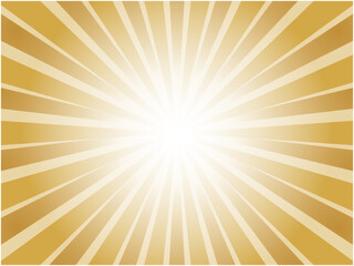 Fototapeta premium 太陽光線がまぶしいレトロイメージの集中線背景素材_オレンジ