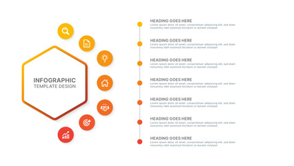 Circle Infographic Design Template with Seven Options