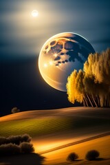 moon over the earth