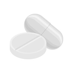 Pills and drugs compositions vector white realistic icon