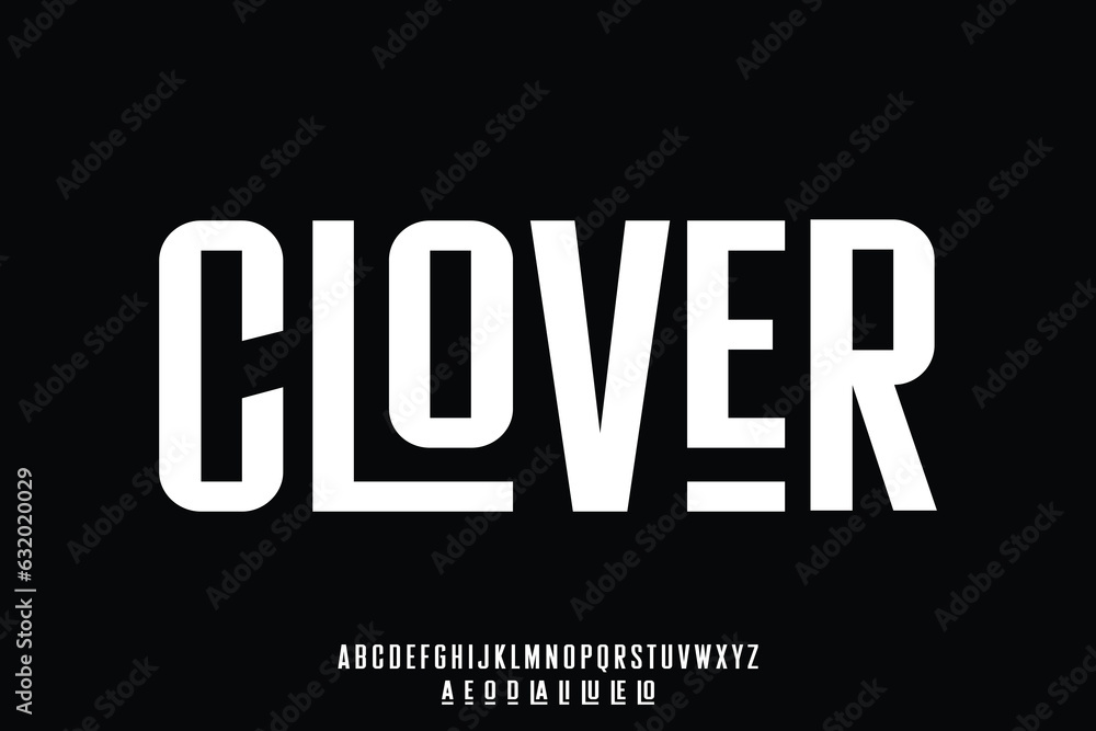 Poster strong bold condensed sans serif alphabet display font vector with alternate and ligature style. uni