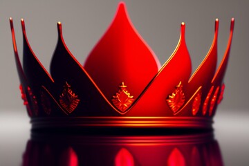 red crown on white background