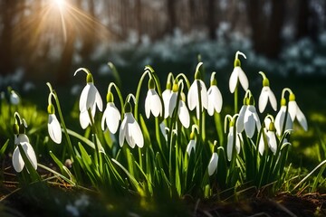 snowdrops in the grass  
Created using generative AI tools