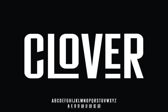 Strong bold condensed sans serif alphabet display font vector with alternate and ligature style. Unique modern typography style illustration