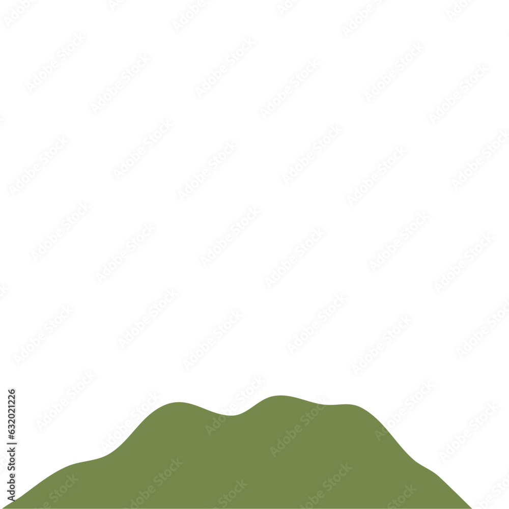 Canvas Prints realistic cartoon green hills on transparent background. Summer landscape element. Minimal nature cute composition. Vector illustration.