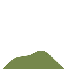 Obraz premium realistic cartoon green hills on transparent background. Summer landscape element. Minimal nature cute composition. Vector illustration.