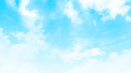 Naklejka na ściany i meble Sky clouds landscape light background. Background with clouds on blue sky. Vector background