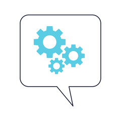 Vector three gear icon. vector illustration flat style chat item.