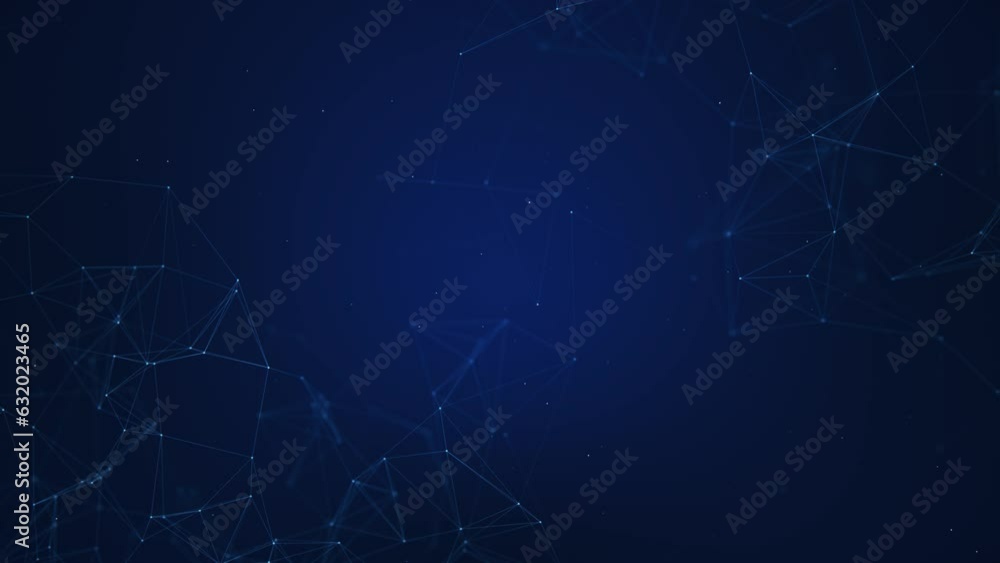 Poster 4k 3d plexus particle glow connection lines and dots. business concept. medical, science, internet, 