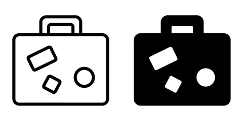 ofvs425 OutlineFilledVectorSign ofvs - travel bag vector icon . suitcase sign . travel concept . isolated transparent . black outline and filled version . AI 10 / EPS 10 / PNG . g11765 © fotohansel