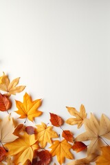 Obraz na płótnie Canvas Fall Season Concept, Photo-Realistic Fallen Leaves Created with Generative AI