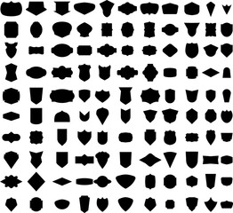 Big set of empty badge templates. Vintage design element